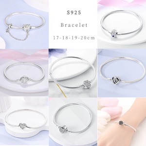 Bracciale Charm in <span class=keywords><strong>Argento</strong></span> Sterling <span class=keywords><strong>925</strong></span> Fai-da-Te, Gioielli alla Moda per Donne, Bracciali e Bangle con Zirconi a Forma di Serpente - Product Image 2