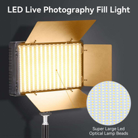 Lumière vidéo LED Pro LED-600 LED-800, lumière de photographie professionnelle, réglable en intensité, 3200-5600K, pour studio, diffusion en direct, maquillage, photographie