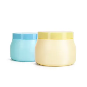 Free Sample Color Customization 500ML 16.7oz Special Shape PE Jar Plastic Hair Mask Jar Body Butter Jars 500g Food Storage