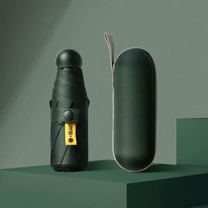 Custom LOGO Mini Compact Pocket <b>Umbrella</b> with Storage EVA Case Sunshade UV Rain Folding <b>Umbrella</b> Waterproof <b>Windproof</b> - Product Image 3