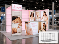Stand d'exposition modulaire portable pour la promotion, affichage rétroéclairé par LED, assemblage sans outil, connexion transparente, durable