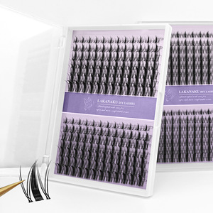 Pestañas Postizas Lakanaku Diy, 14 Filas, Base de Algodón Negro, Fibra Sintética, Reutilizables, Para Uso General - Product Image 1