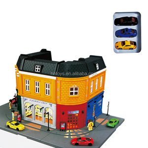 Promozionale regalo dei capretti auto in metallo mini lega modello di auto giocattolo con street e case - Product Image 1