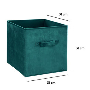 Panier de <span class=keywords><strong>rangement</strong></span> minimaliste en velours pliable avec poignées pour placard, étagère et armoire - Product Image 1