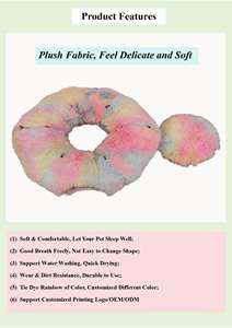 سرير قطط فاخر من الفرو الصناعي للشتاء، متوفر بالجملة، 4 سم، قابل للغسل، على شكل دونات، دافئ ومريح، مناسب للكلاب مثل البولدوغ - Product Image 5