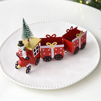 Festliche Eisen-Weihnachtszug-Dekoration Baum Weihnachtsmann Schneemann Tischdekoration Feiertagsheim-Dekor Moderner Einfacher Stil Schmiedeeisen