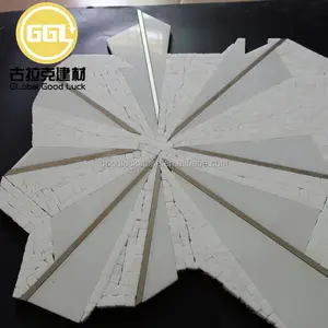 High-End-Blumenmuster Carrara White Marble Mix Edelstahl Flower Art Mosaic Tile