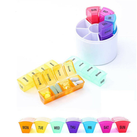 Organisateur de pilules 7 jours pour la maison, boîte à vitamines portable cylindrique, étui à médicaments rond coloré, produits ménagers