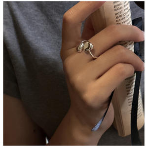 Anello Regolabile a Doppio Cuore in Argento Sterling 925, Anello Minimalista Dolce, Regalo per Lei, Fidanzata, Versatile e Carino - Product Image 6