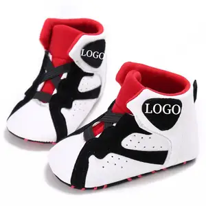 2023 Autumn Newborn Baby High Top Soft Sole Kids Sports Shoes 0-18month basketball sneakers outdoor Custom ODM toddler shoes