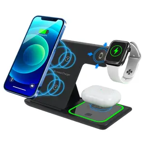 15W QI 3 in1 Schnell ladestation Tragbares Telefonständer-Dock für iPhone Apple Watch Airpods Faltbares 3-in-1-Ladegerät