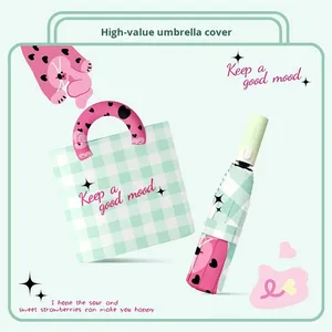 Parapluie personnalisé avec logo, bon marché, de bonne qualité, anti-UV, coupe-vent, pliable, mini, automatique, avec pochette - Product Image 2