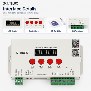 Controlador LED de Píxeles SPI K-1000C DC5-24V 2048 Píxeles 32 Programas SD Soporte Multi IC para Tiras LED Programables - Product Image 4