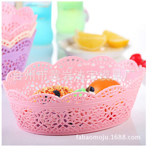 Oval Plastic Lace Fruit <b>Basket</b> <b>Storage</b> Tray Desktop Organizer For Candy Vegetables Custom Mold - Product Image 1