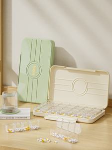 Caja dispensadora de medicamentos de plástico PP portátil de gran capacidad Recordatorio conveniente Forma rectangular Siete días Semana Tres comidas Día - Product Image 5