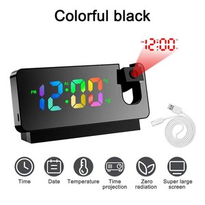 2025 NEW LED Digital Projection Alarm <b>Clock</b> Table Electronic Alarm <b>Clock</b> with Projection Time Projector Bedroom <b>Bedside</b> <b>Clock</b> - Product Image 6