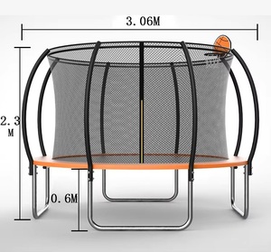 Trampolín Redondo de 10 Pies con Marco de Anillo Superior y Red de Seguridad para Niños y Adultos, para Exteriores, Diseño de Calabaza - Product Image 5
