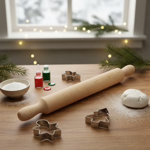 Set di 72 mattarelli in legno per pasta di zucchero a tema festa natalizia - Product Image 3