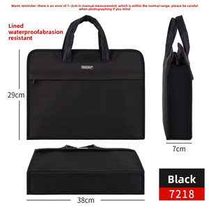Grande capacité Portable Oxford tissu fermeture éclair porte-documents multicouche fichier stockage sac d'affaires Options de personnalisation pour hommes - Product Image 4