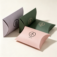 Boîte cadeau en carton recyclé écologique de qualité supérieure en forme d'oreiller pour bonbons, foulards, chaussettes, emballage de produits de soins personnels