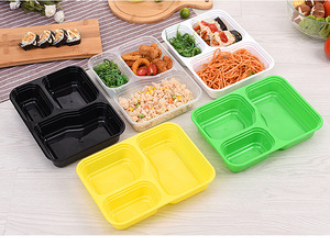 BPA Free Tái Sử Dụng Kín Khí PP 3 Ngăn <span class=keywords><strong>Container</strong></span> Lấy Đi Bữa Ăn Bằng Nhựa Prep Bento - Product Image 5