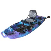 Kayak modulaire en plastique rigide de 8,3 pieds avec système de propulsion à double pédale, pagaie simple, 1 personne, pour la navigation longue distance, la pêche, le moteur