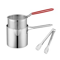 Mini friteuse transfrontalière en acier inoxydable 304 durable passe au lave-vaisselle petite friteuse à économie d'huile de cuisine pour ustensiles de cuisine