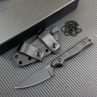 Couteau à lame fixe haut de gamme avec manche en G10, couteau de poche pour le camping en plein air, la randonnée, les situations d'urgence, couteau de chasse droit et tranchant
