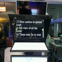 Teleprompter Panggung Siaran 19" Kaca Tempered Sistem Terintegrasi Remote Nirkabel Tingkat Siaran Grosir Kustom