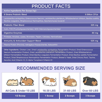 Poudre Probiotique pour Animaux de Compagnie 6 Milliards de Cultures Vivantes Soutient la Santé de l'Appareil Digestif, Immunitaire, Cutané et du Pelage pour Chiens et Chats