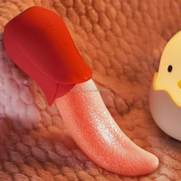 Leistungsstarker Leckender Rosen-Zungen-Vibrator Massage Klitoris-Nippel-Stimulator Langer Rosa Vibrierender Zungen-Vibrator für Frauen