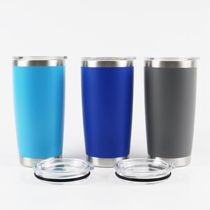 Taza <span class=keywords><strong>de</strong></span> viaje con tapa transparente para coche, vaso aislado al vacío con revestimiento <span class=keywords><strong>de</strong></span> polvo <span class=keywords><strong>de</strong></span> acero inoxidable, doble pared, nuevo diseño, <span class=keywords><strong>2022</strong></span> - Product Image 5