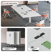 Table de conférence pliante en bambou MEKIA, mobile et détachable, pour bureau, moderne, simple, pour formation, 10 places, pieds en métal, multifonctionnelle