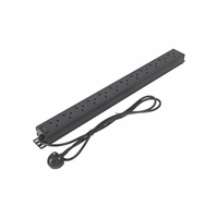 Barre d'alimentation PDU robuste en alliage d'aluminium 12 voies, norme britannique, 13A 250V, montage vertical, voyant lumineux, prise pour rack de serveur