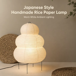 Lampe sur pied LED artisanale en papier de riz pour la maison, le salon ou la chambre, avec base E27 - Product Image 5