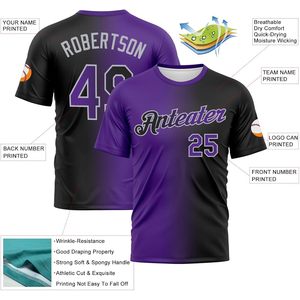 Camiseta de Béisbol Personalizada con Degradado, Unisex para Adultos, Absorbente de Humedad, Sublimada, Cuello Redondo, Nombre, Número y Nombre del Equipo Personalizados - Product Image 2