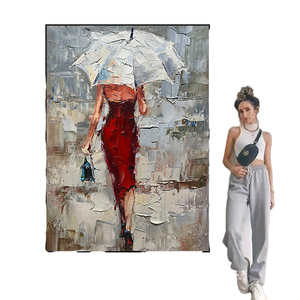 Peinture à l'huile sur toile originale minimaliste moderne, peinte à la main, portrait, écologique, art mural haut de gamme pour la maison, MF2612, peinte à la main - Product Image 1