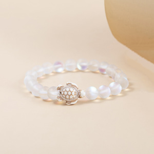 Bracelet d'amitié élastique en pierre naturelle <span class=keywords><strong>de</strong></span> 8 mm, bijoux <span class=keywords><strong>de</strong></span> plage bohème, bracelet à perles <span class=keywords><strong>de</strong></span> tortue <span class=keywords><strong>de</strong></span> <span class=keywords><strong>mer</strong></span> coloré - Product Image 4