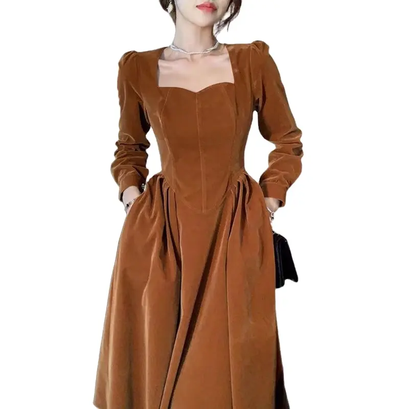 cocktail dress Women girl New light luxury temperament senior sense fashion royal sister light cooked wind over the knee dress