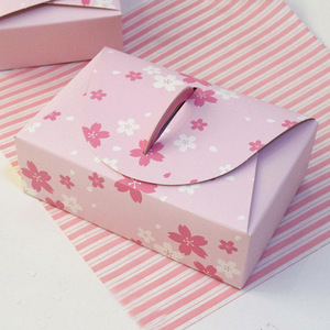 Caja de papel <span class=keywords><strong>Sakura</strong></span> rosa con asa para piruletas y galletas - Product Image 2