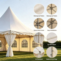 Tente de réception en aluminium classique avec auvent en PVC, 20 pieds x 30 pieds (6 m x 9 m), robuste, pour mariages, fêtes et événements, Vectus, quatre saisons, protection UV