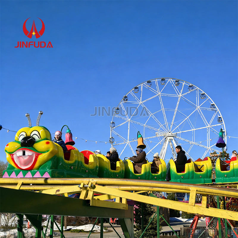 Happy Caterpillar Kiddie Roller Coaster High Capacity Amusement Machine ...