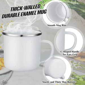 Mug à café personnalisé par sublimation, avec logo sur mesure, en émail, pour le camping, idéal pour la Fête des Mères - Vente en gros - Product Image 3