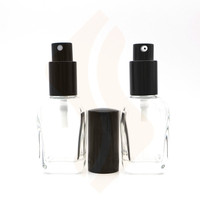 Vente en gros de flacons carrés en verre transparent avec pulvérisateur à pompe, contenants vides pour huiles essentielles et parfums, 10 ml, 20 ml, 30 ml, 50 ml, 100 ml