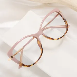 Montura de gafas para mujer Tr90, cristal transparente, óptico, listo, novedad, 93311