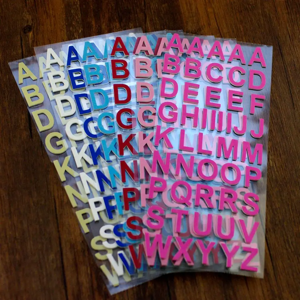 DIY Craft Scrapbook Colourful Die cutting Alphabet Sticker Transfer Vinyl Sticker