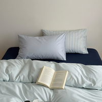 Ensemble de literie en coton pur, housse de couette et draps de couleur unie pour la maison et l'hôtel