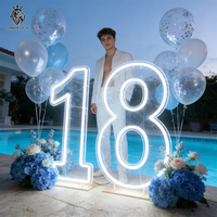 Enseigne lumineuse LED néon en acrylique numéro 21, autoportante, pour anniversaire, fête, bureau, maison, centre commercial, écoles - Haute Qualité