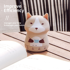 Minuteur mécanique en forme d'animal mignon, gestionnaire de temps pour étudiants, montre jouet en plastique - Product Image 1