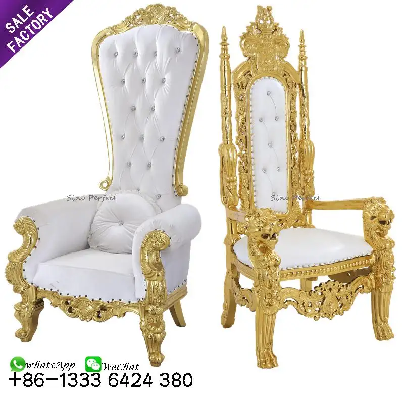 Sale China Factory High Back Luxury Sofa Royal Wedding King And Queen Throne Chairs For Party